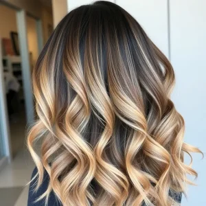Long Wavy Hair with Blonde Balayage
