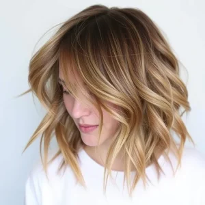 Layered Medium Cut with Caramel and Ash Highlights